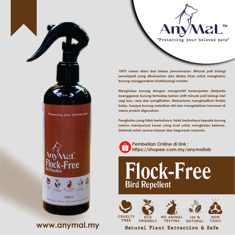 Semburan Penghalau Burung (Bird Repellent Flock Free Spray) Anymal