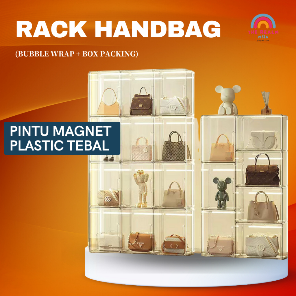 Full Transparent Storage Box Handbag Storage Box Books Storage Box Durable Stackable