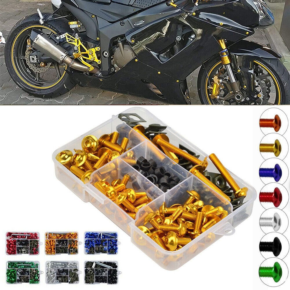 Universal Motorcycle Fairing Bolts Kit 177PCS/Set Motorcycle Screws