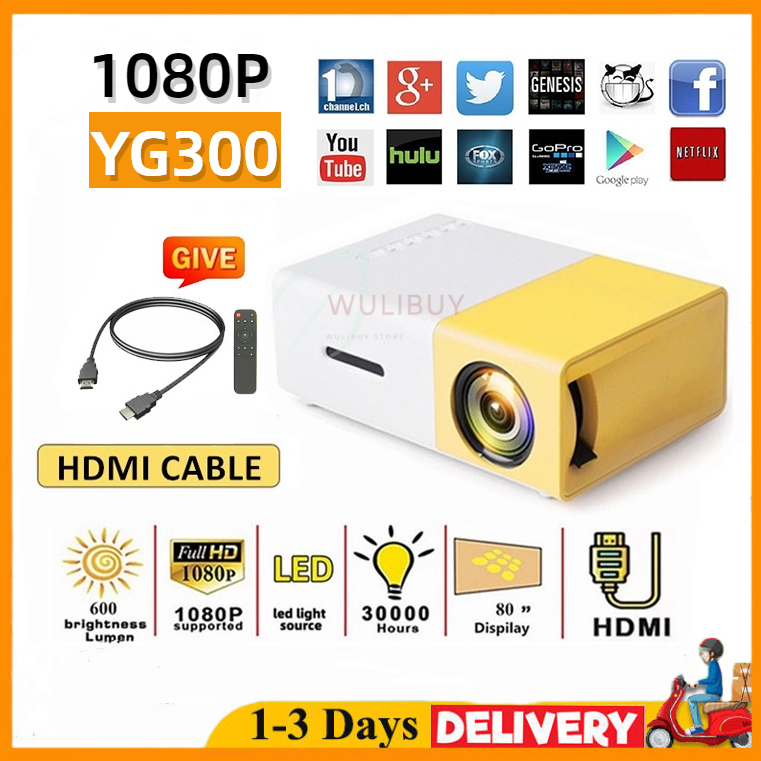 🔥 YG300 Portable Mini Projector Full HD 1080P Micro Mini Projector with