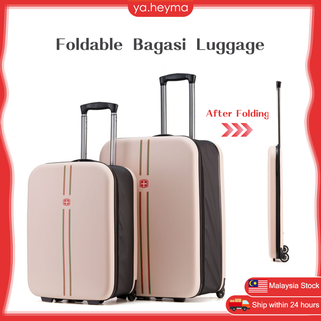 【M'sia Stock】行李箱Foldable suitcase bagasi luggage universal wheel ...