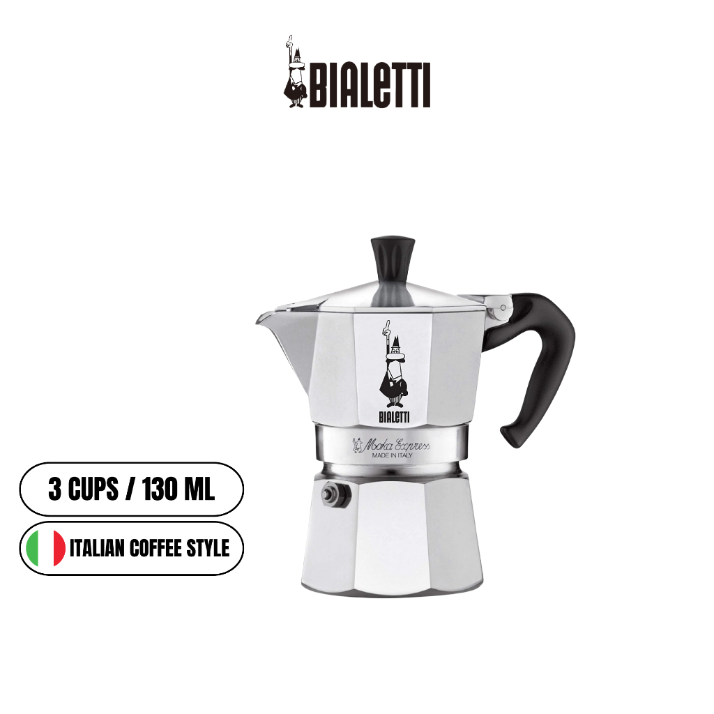 BIALETTI Moka Express Moka Pot Espresso Coffee Maker, Silver, ( 3 Cups