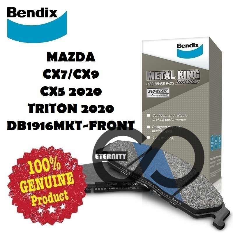 Original Bendix DB1916MKT Front Brake Pad - Triton 2020 PREMIUM / CX-5 ...