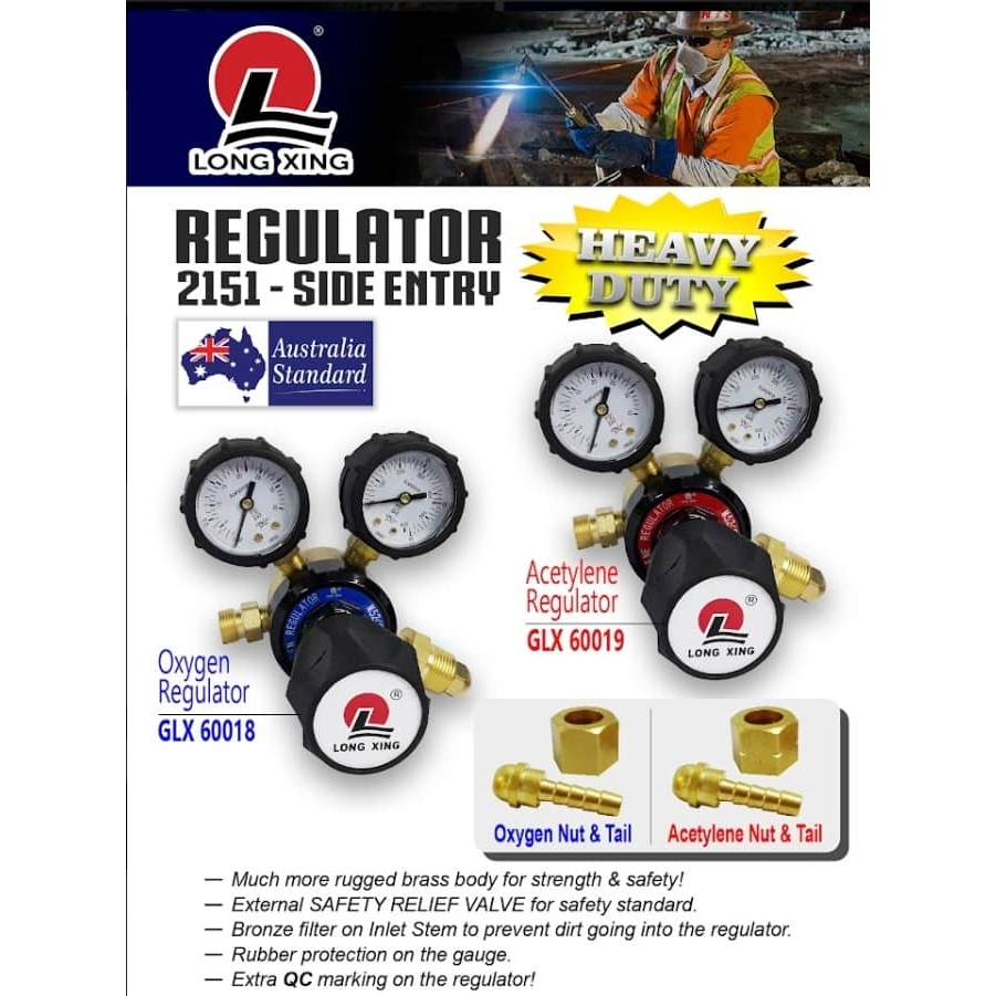LONG XING ACETYLENE / OXYGEN REGULATOR FLOW METER (WELDING & CUTTING ...