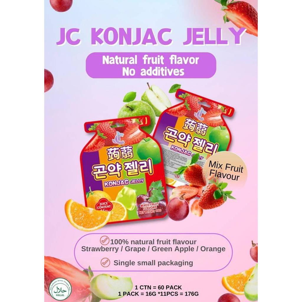 【WPY】HALAL JC kONJAC JELLY MIXED FRUIT FLAVORS 蒟蒻果冻 176g Shopee Malaysia