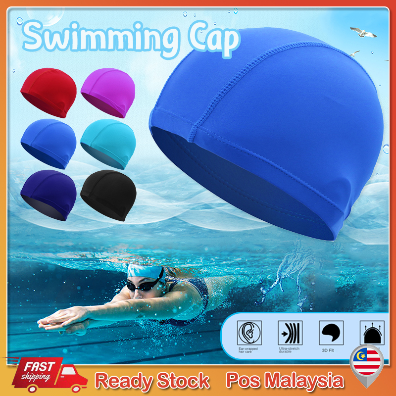 Adult Elastic Swim cap Waterproof nonslip Swimming cap Hair Ear