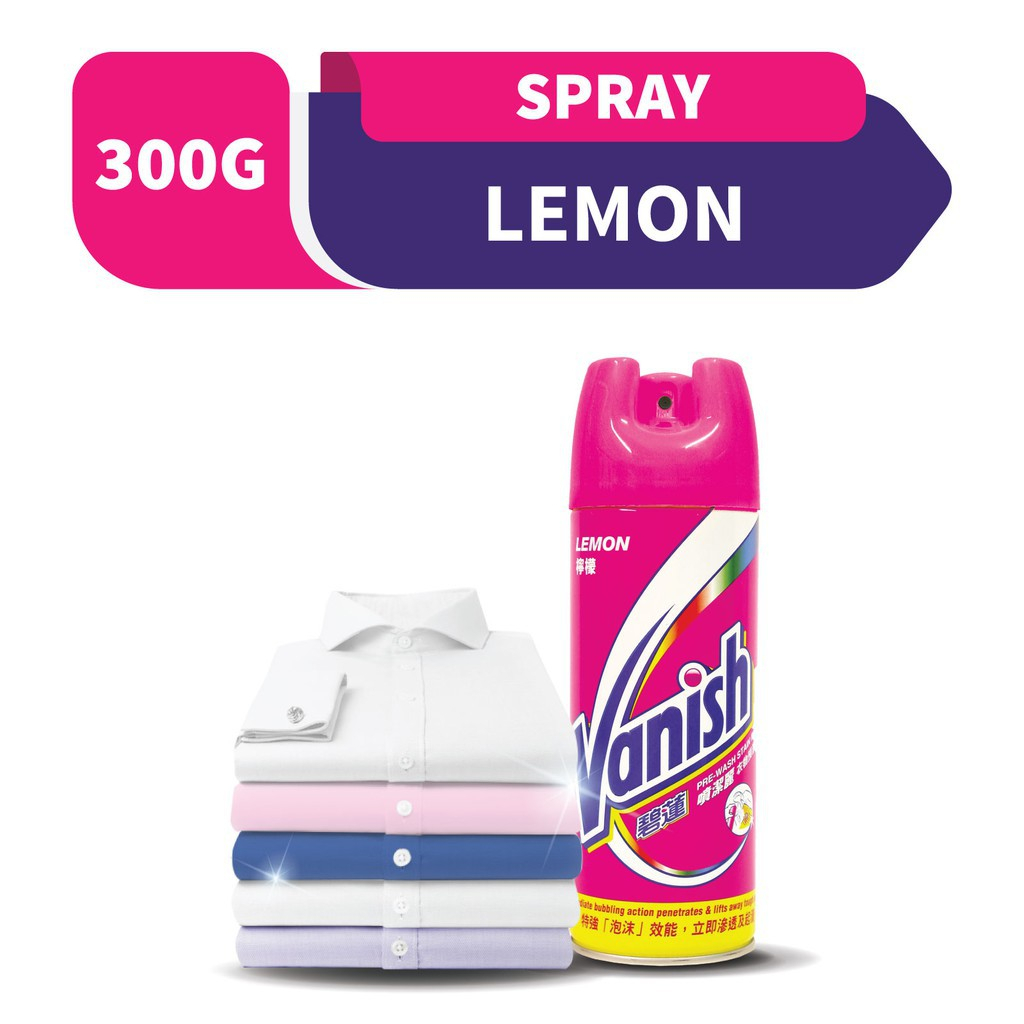 Vanish Preen Aerosol Lemon, Fabric Stain Remover, Pre Wash Spray 300gm