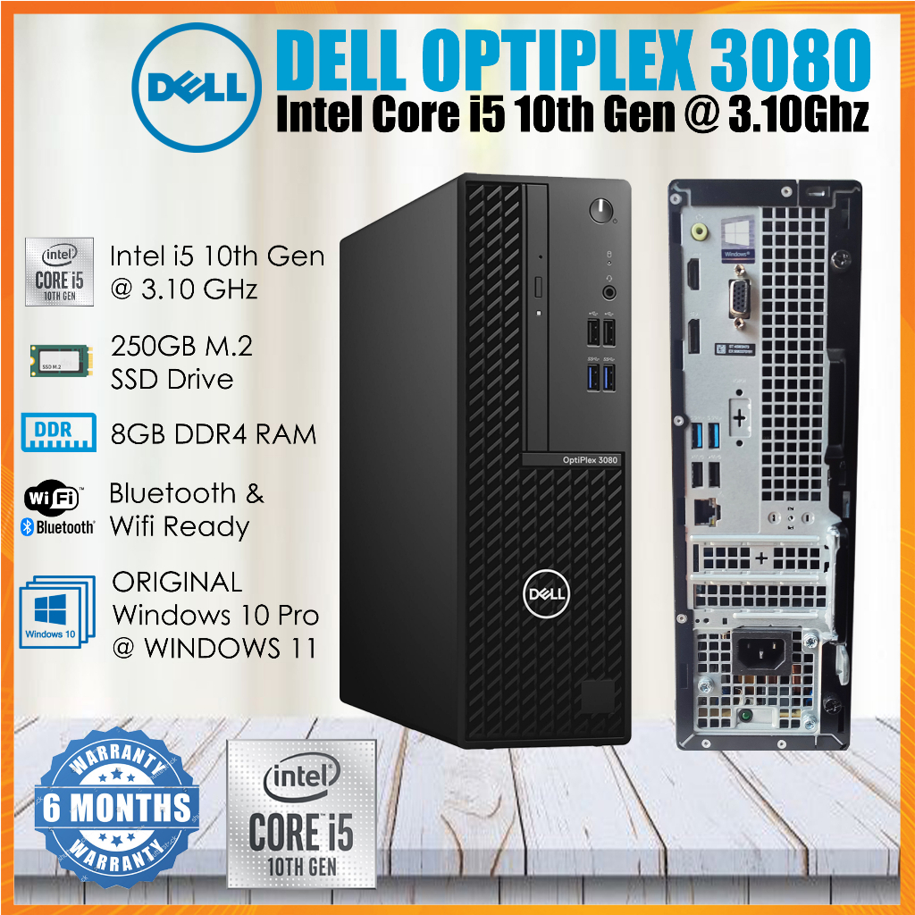 Dell Optiplex 7080 SFF Intel i5 10 Gen 3.10GHz | 8GB DDR4 | 250GB