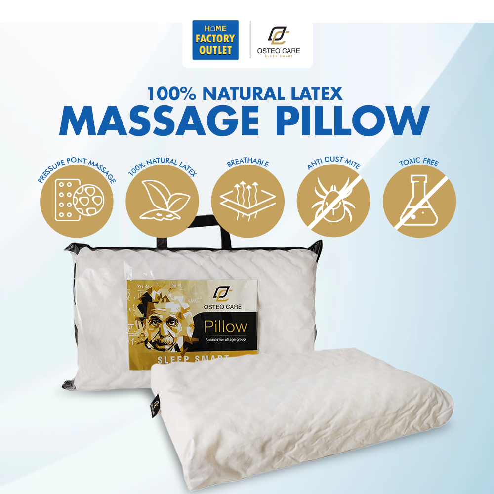 OSTEO CARE Natural Latex Neck Support Massage Pillow (Bantal Urut