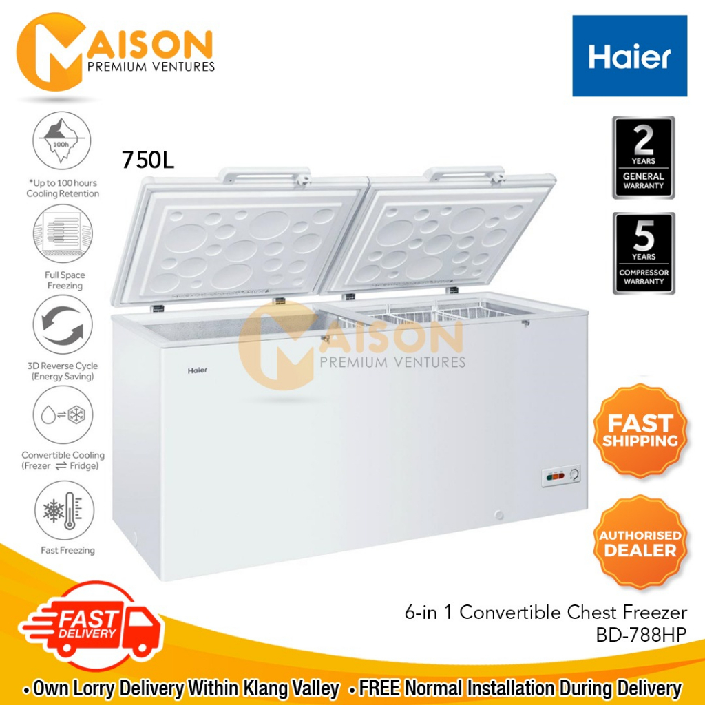 Haier Chest Freezer 750L BD788HP Shopee Malaysia
