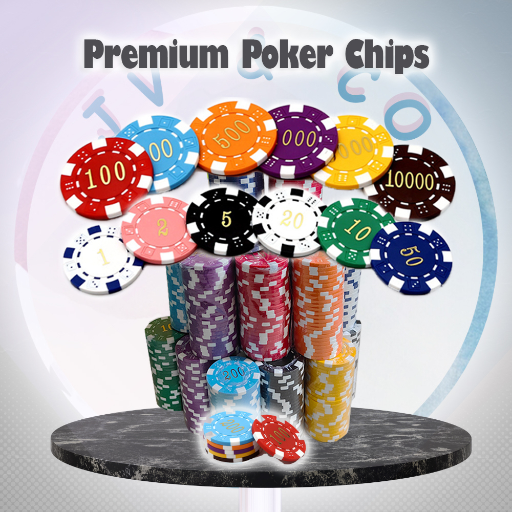 Premium CasinoGrade Poker Chips Set with 12 Colorful Denominations