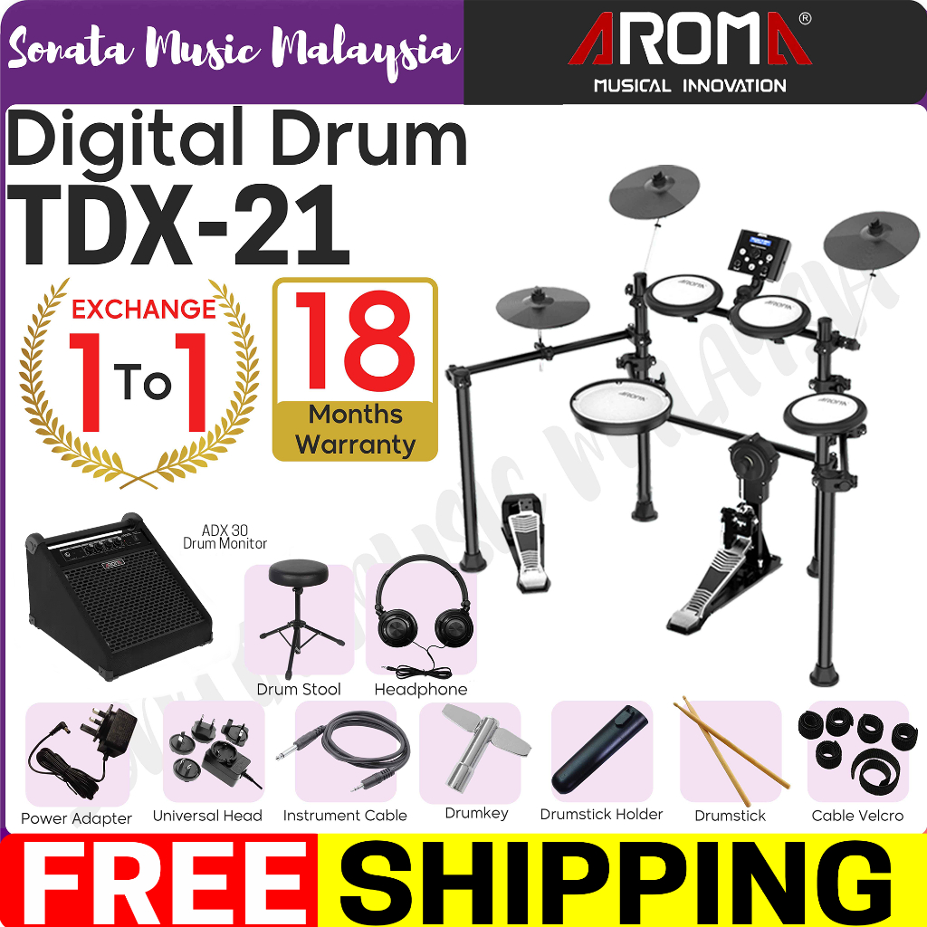 Aroma TDX 21 with ADX 30 drum / digital drum set / Home Practice