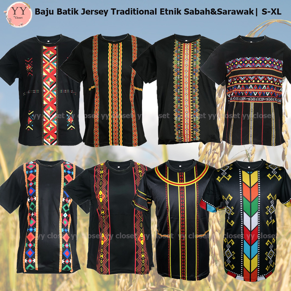 Ready Stock!! Baju Batik Jersey Traditional Etnik Sabah Sarawak Lelaki ...