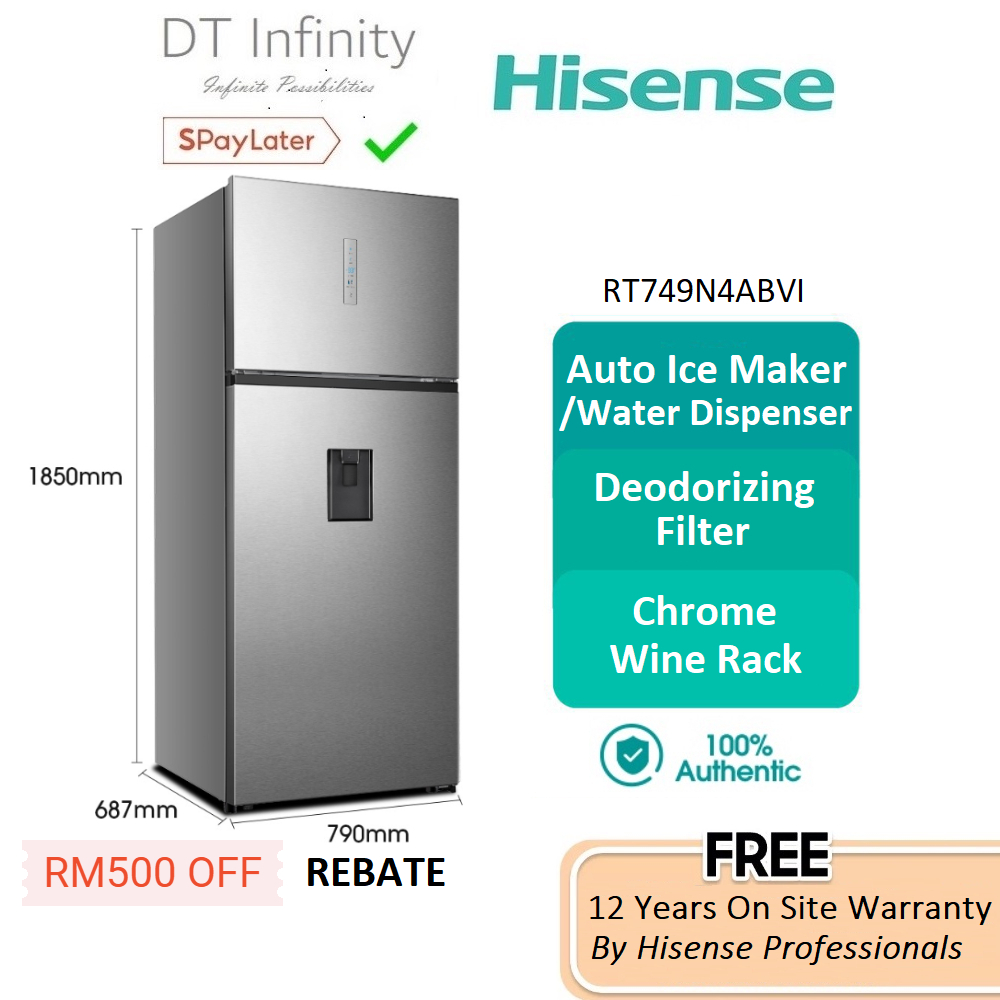 RM500 REBATE Hisense Fridge 700L Inverter Refrigerator 2 Door Fridge