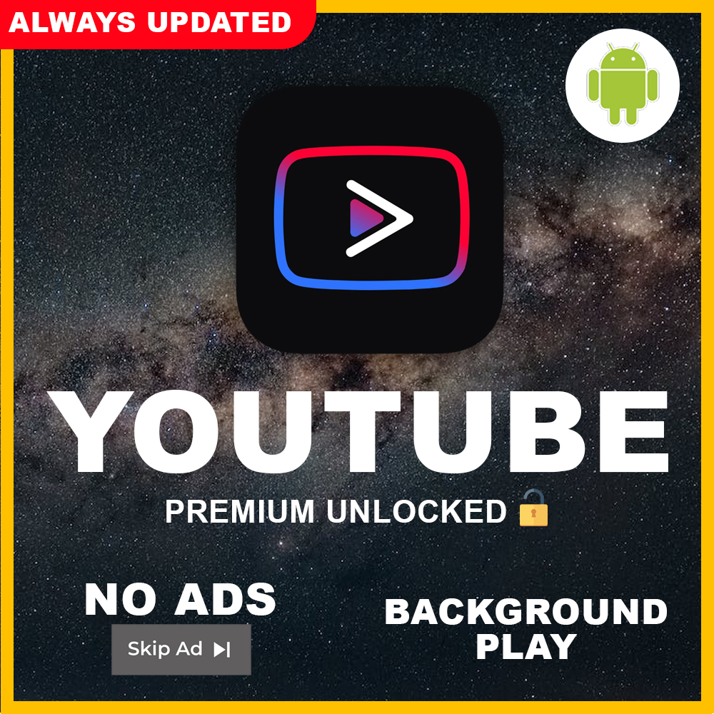 [𝗟𝗜𝗙𝗘𝗧𝗜𝗠𝗘] 🔥Youtube Premium APK for Android🔥No ads Unlimited skips