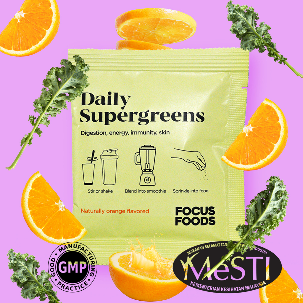 Focus Foods Daily Supergreens Orange superfoods sayuran spirulina