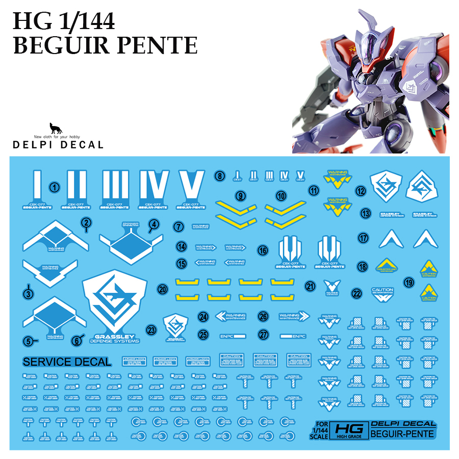 [DELPI DECAL] 369 HG1/144 BEGUIR PENTE THE WITCH FROM MERCURY WATER ...