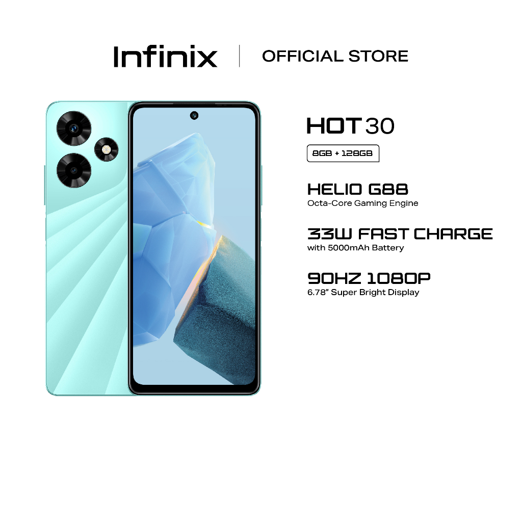 Infinix Hot 30(128GB+8GB) Extended RAM up to 16GB Helio G88 90Hz 1080P ...