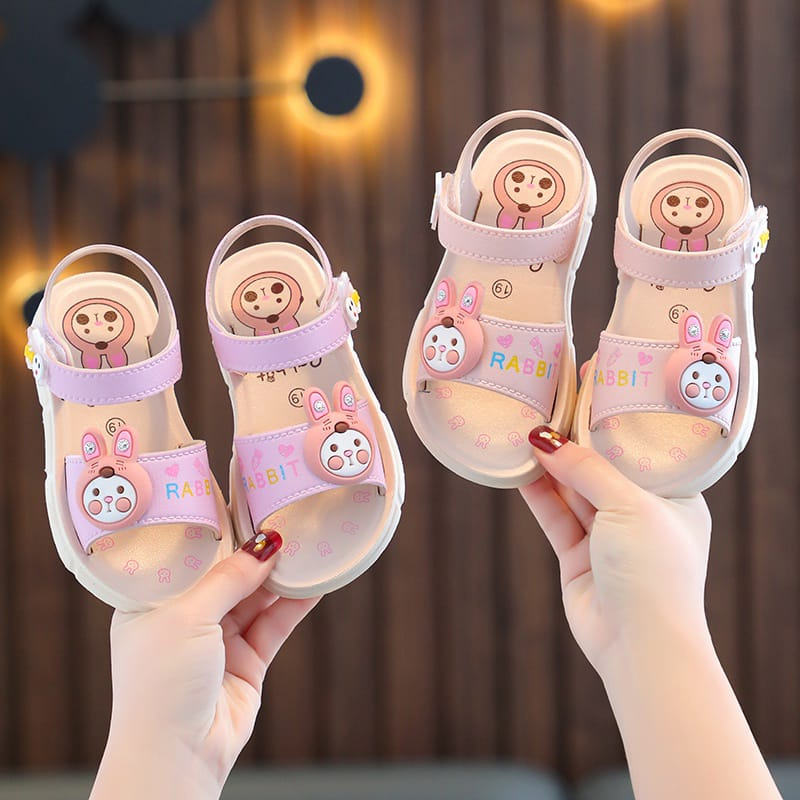 New Fashion Soft Bottom Princess Kids Baby Girl Sandal Shoes Rabbit ...