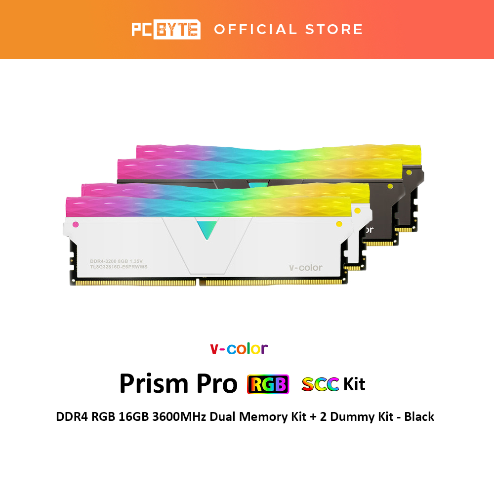 V-Color Prism Pro RGB Kit 16GB 3600MHz (2x8) DDR4 Desktop Memory Ram -  Black