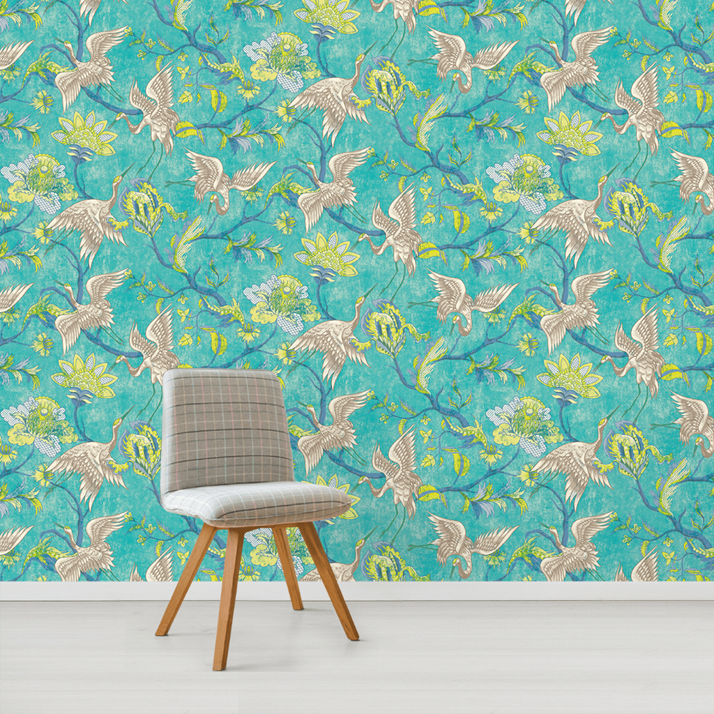 LAMEX EUROPEAN WALLPAPER 77005 CASANOVA MODERN BLUE CHINOISERIE