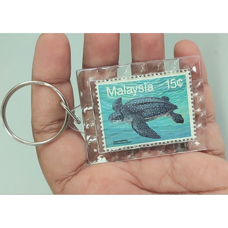 Custom Made Keychain 1990 Malaysia Penyu Used Stamp Shopee Malaysia