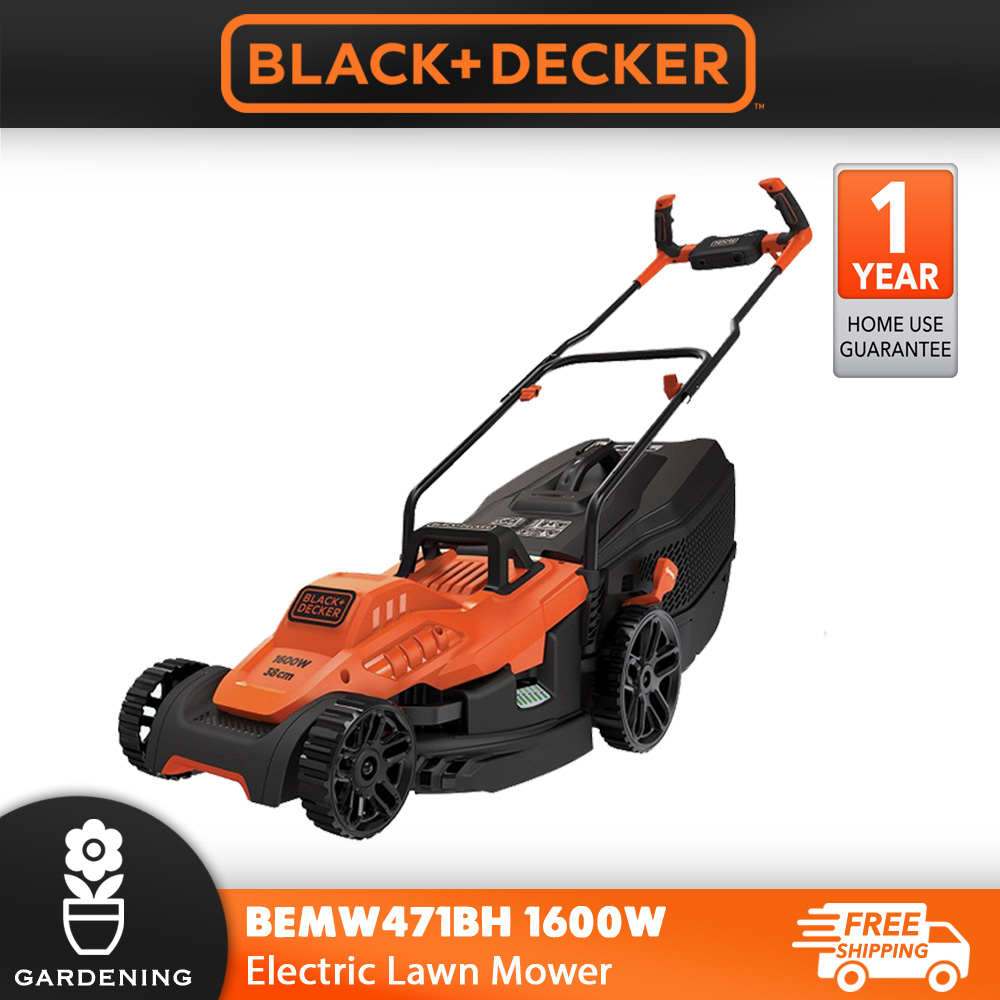 Black and Decker BEMW471BH 1600W 38cm Lawn Mower Electric Lawn Mower -  Stokker