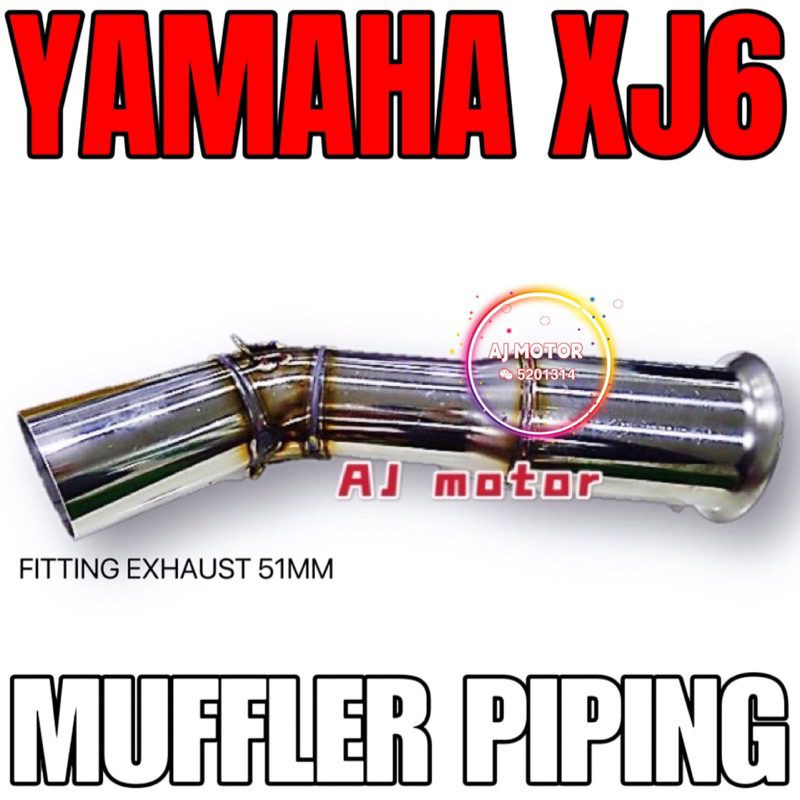 XJ6 51MM EXHAUST MUFFLER PIPING LINK PIPE STAINLESS STEEL RACING EKZOS
