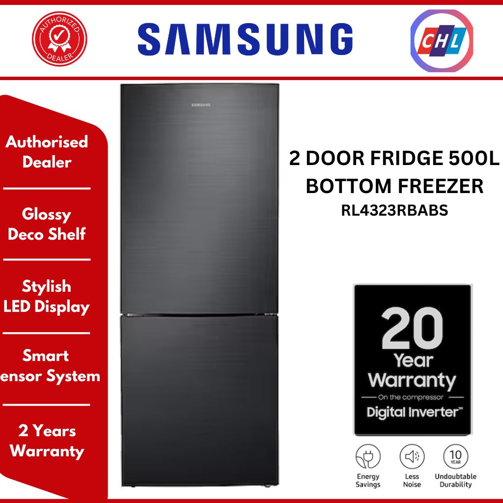 Samsung 2 Door Refrigerator Bottom Freezer 500l Rl4323rbabs Ready Stock Samsung Warranty 7284