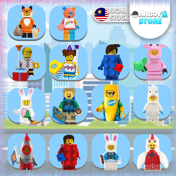 POGO Minifigures Collection Lego/Rabbit/Banana Man/Rainbow Bear/Balloon ...