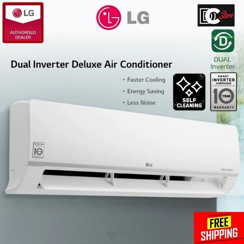 LG 1.0/1.5/2.0HP Dual Inverter Air Conditioner S3-Q09/12/18JA3WA Deluxe ...