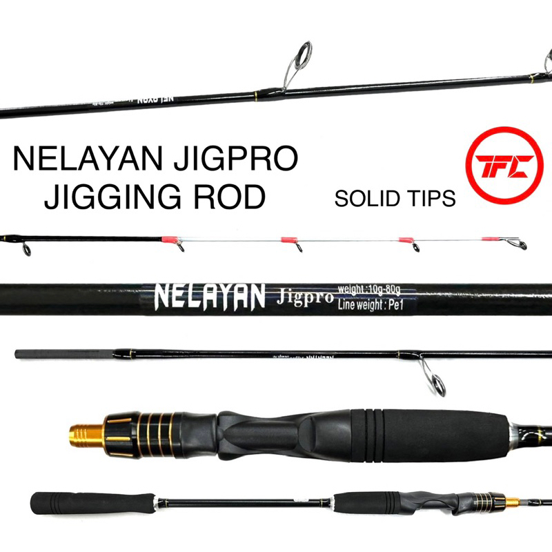 NELAYAN JigPro Spinning Jigging Rod Bottom Boat Solid Carbon Tips