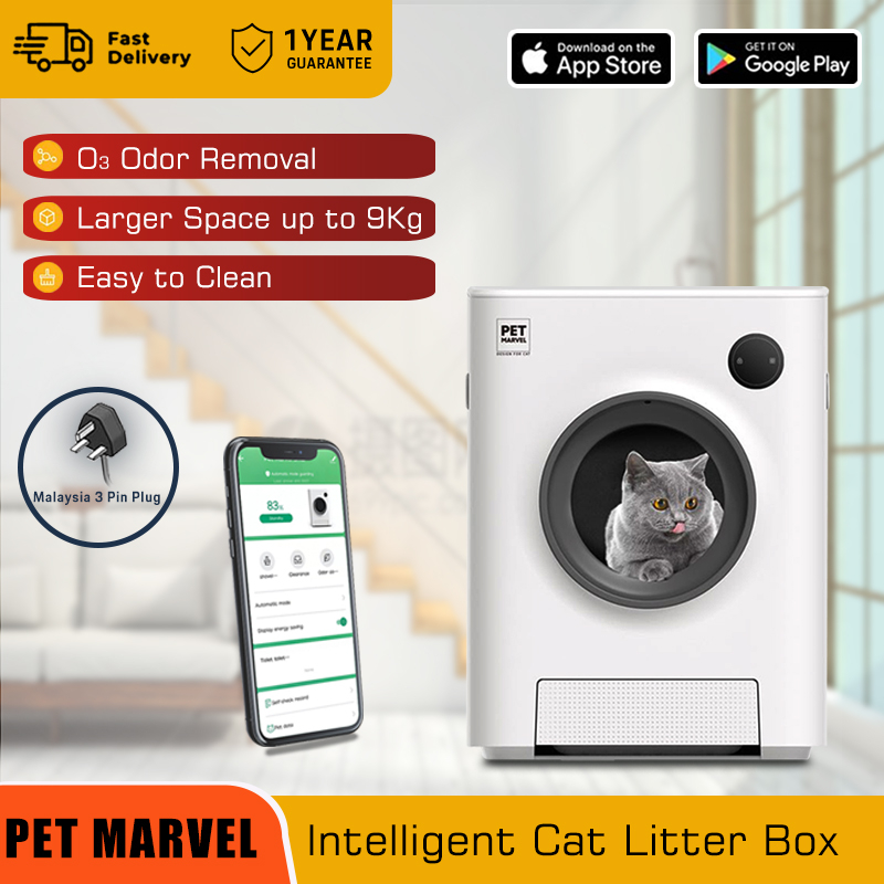 Pet Marvel Smart Cat Litter Box Automatic Self Cleaning Pet Toilet