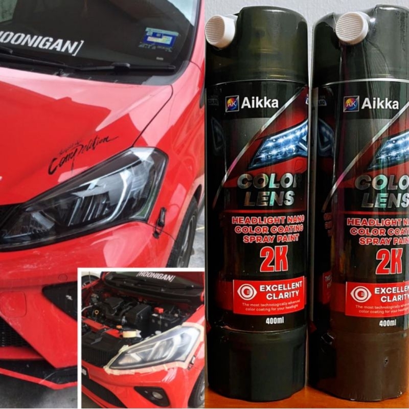 AIKKA Headlamp/Headlight Nano coating 2K Aerosol spray/can/tin Shopee