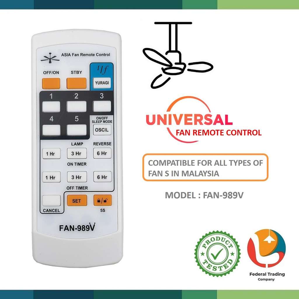 Universal Ceiling Fan Remote Control FAN-989V | Shopee Malaysia