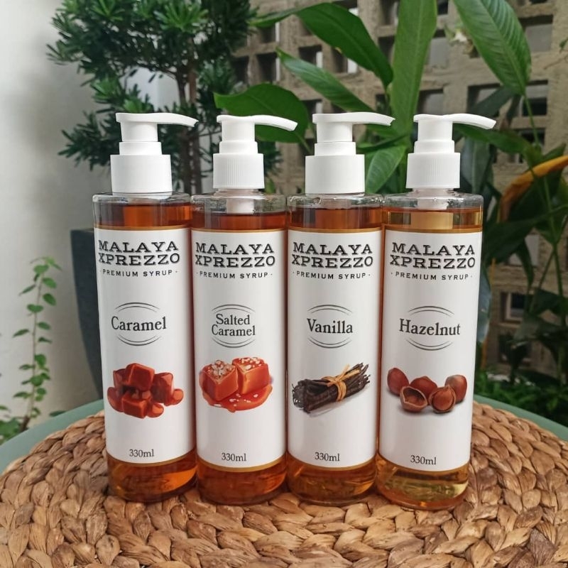 Malaya Xprezzo Premium Syrup 330ml CARAMEL,VANILLA,HAZELNUT,SALTED