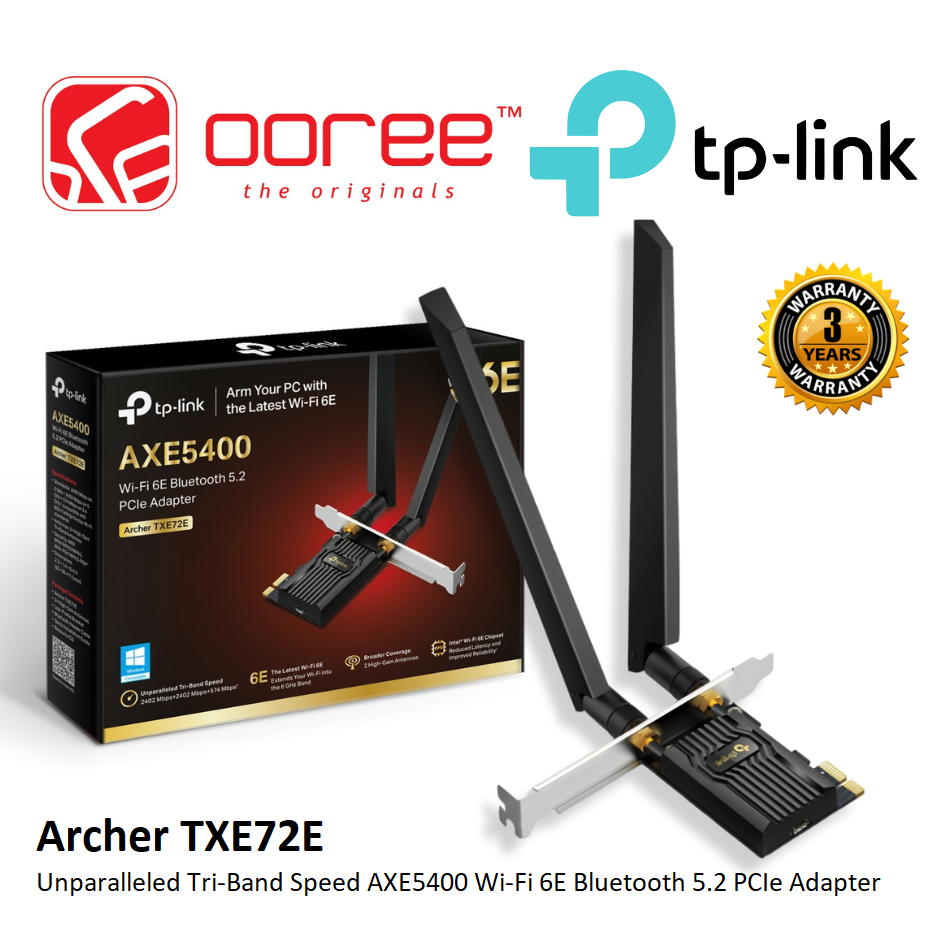 TP-Link Archer TXE72E WLAN-Karte AXE5400 - WiFi 6E Für Gaming PC