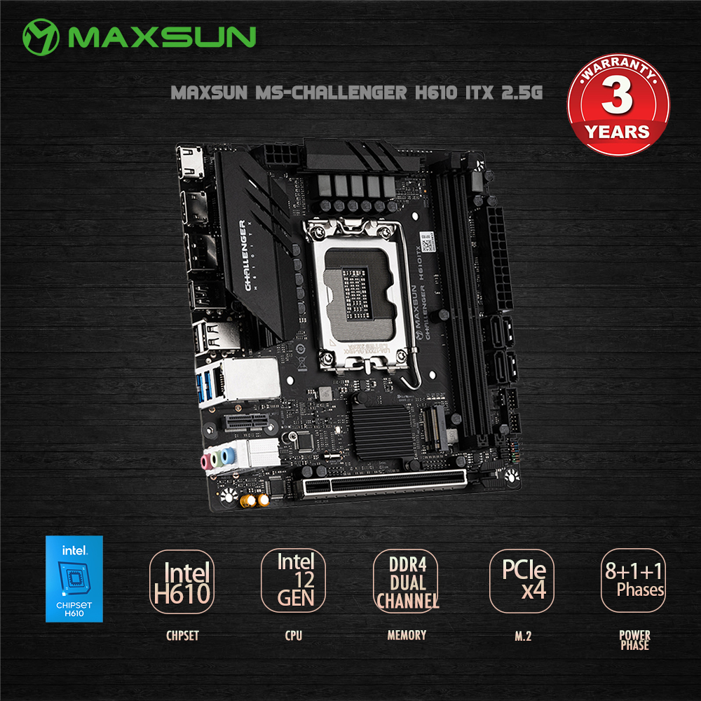 MAXSUN MS-Challenger H610 ITX 2.5G | Shopee Malaysia