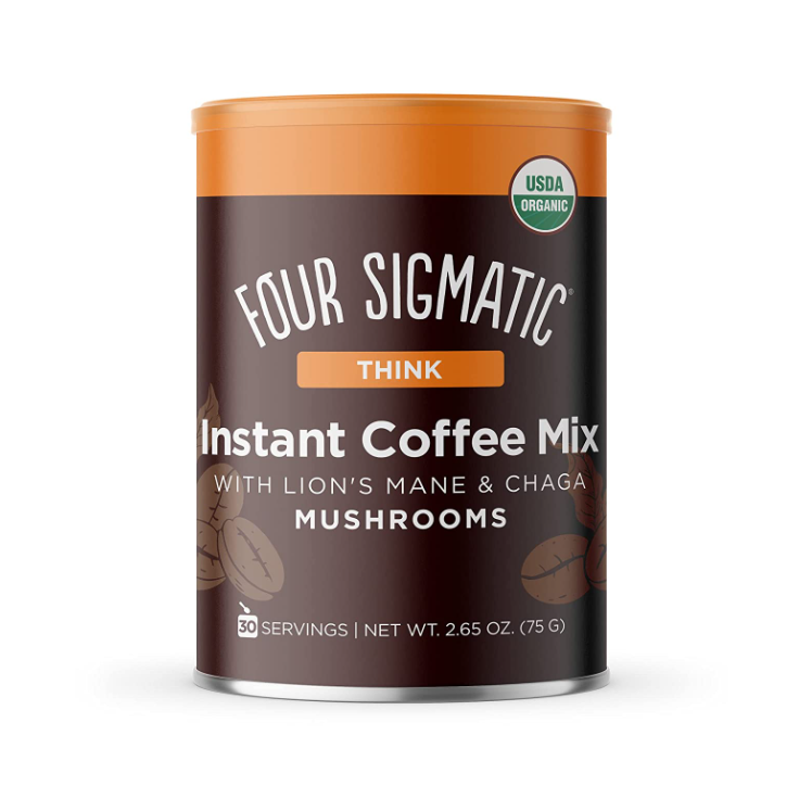 Organic Instant Coffee Powder by Four Sigmatic Arabica Instant Coffee with Lion's Mane, Chaga