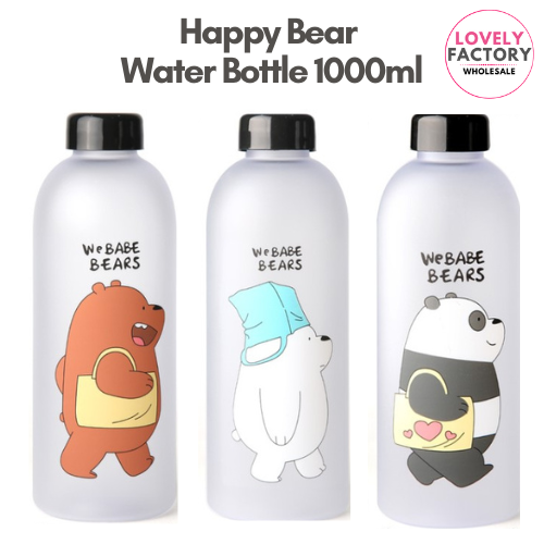 1000ml Cute Bear Frosted Water Bottle Tumbler Leakproof | Shopee Malaysia