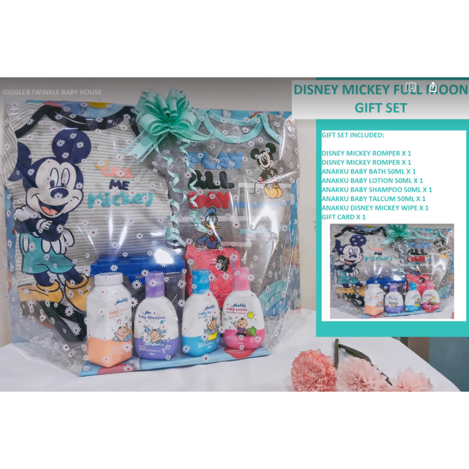 Anakku Mickey OR Minnie Baby Hamper Full Moon Gift Set(2 SET BAJU) Shopee Malaysia