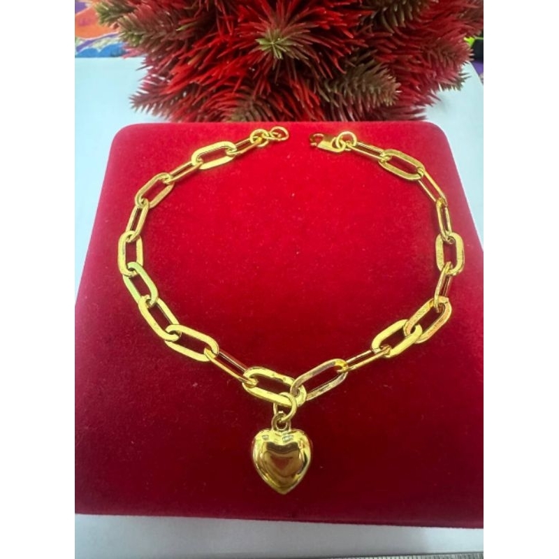 rantai tangan paperclip love emas 916 Shopee Malaysia