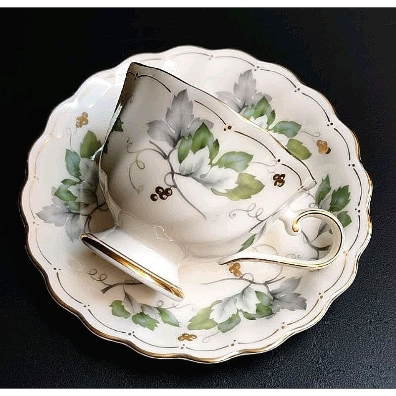 Hoya Flash Ivory Leaves Decor Fine Porcelain Cup And Saucer Shopee Malaysia 1282