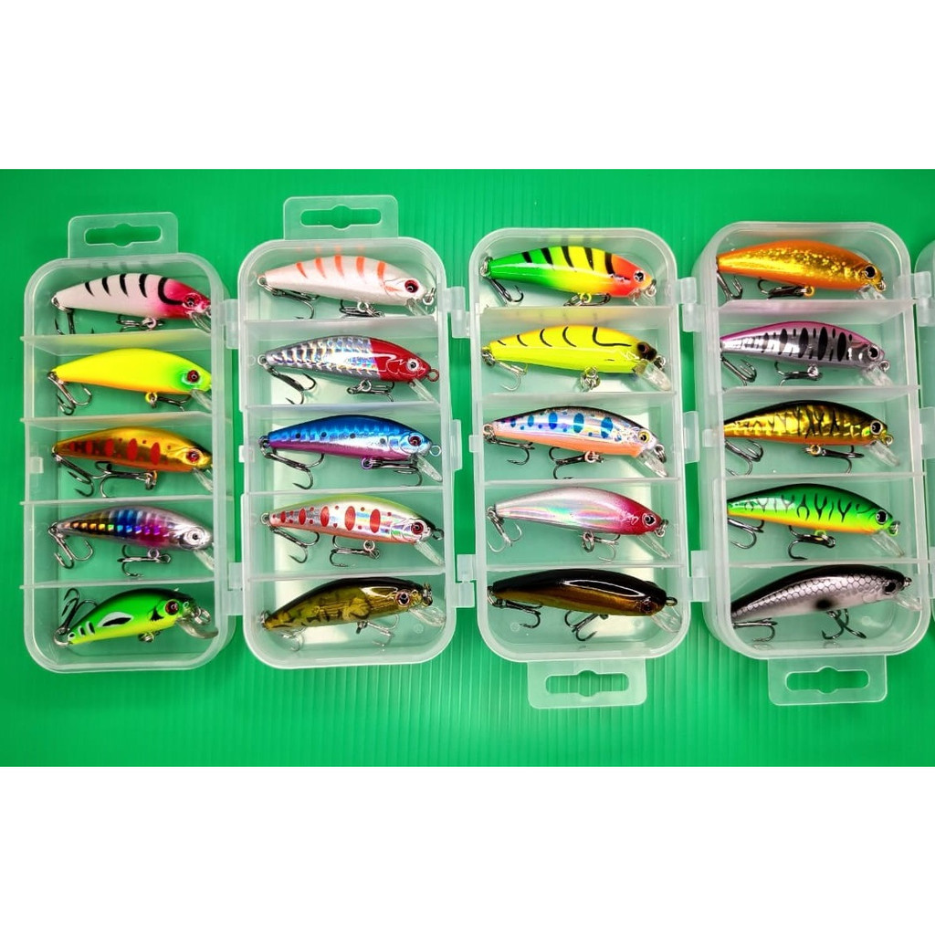 Gewang Casting Sebarau Set 5pcs Box Umpan Casting Tiruan Baitcasting