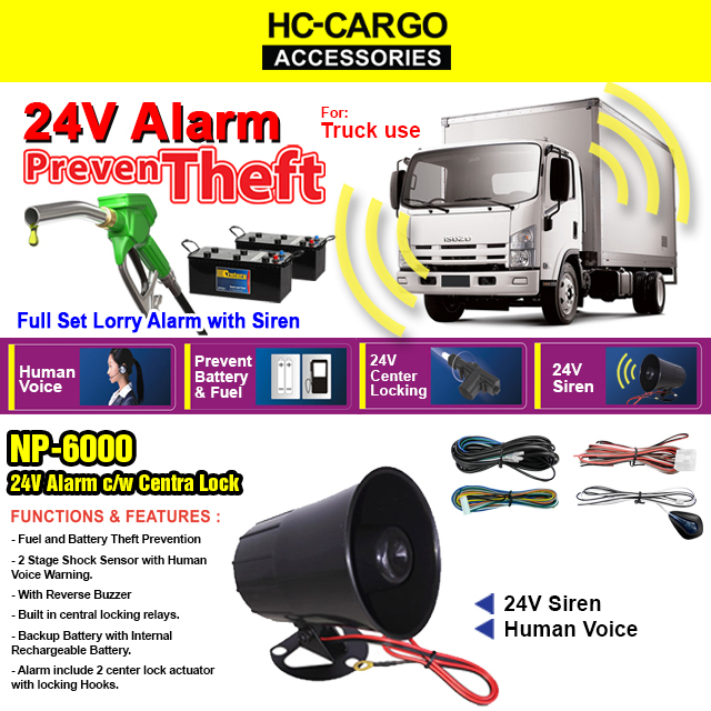 Nippon Power 24V Super Loud Alarm Siren ANTI Theft with Shock Sensor