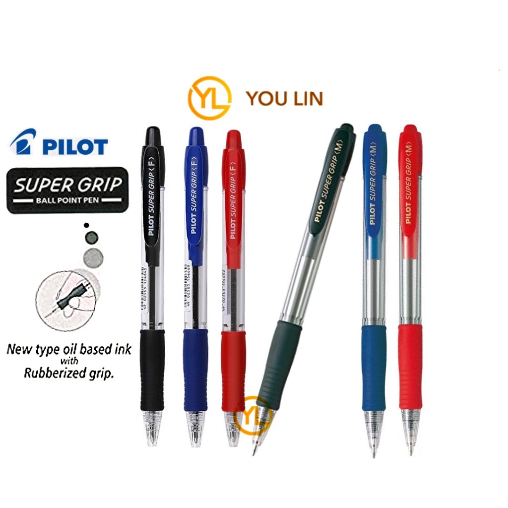 pilot-super-grip-ball-point-pen-fine-medium-shopee-malaysia