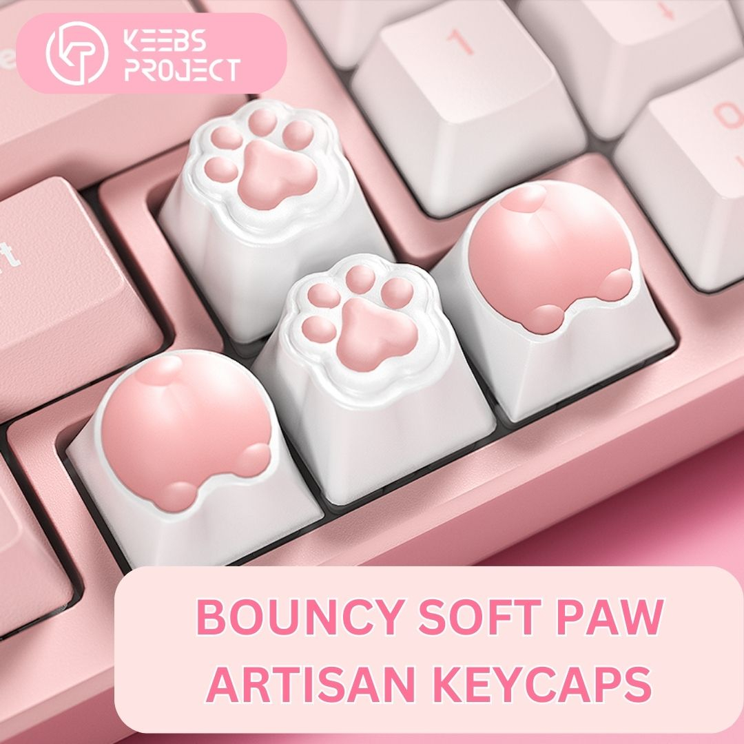 [Ready Stock] Cat Paw Corgi Artisan Keycaps Bouncy Soft surface for ...
