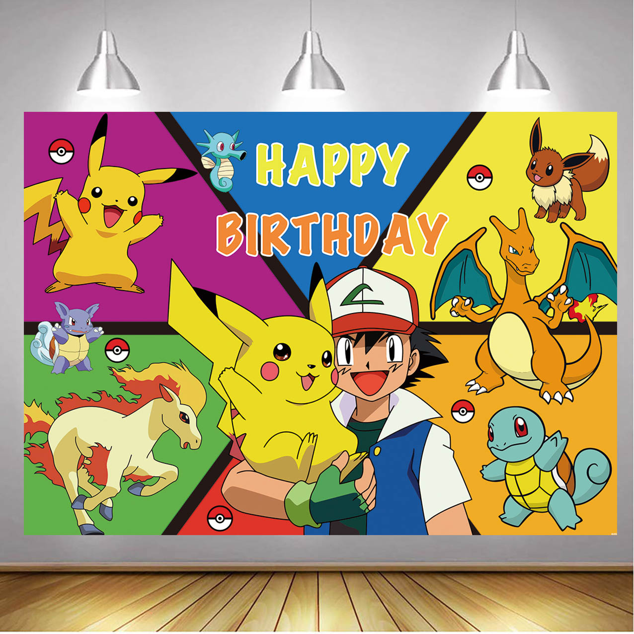 Pokemon Hari Jadi Pikachu Hiasan Hari Jadi Pokemon Parti Backdrop 