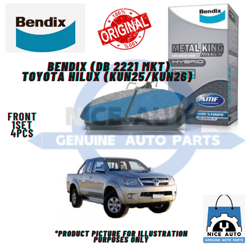 TOYOTA HILUX KUN26 GUN125 (Single Cab) FRONT BRAKE PAD - BENDIX Metal ...