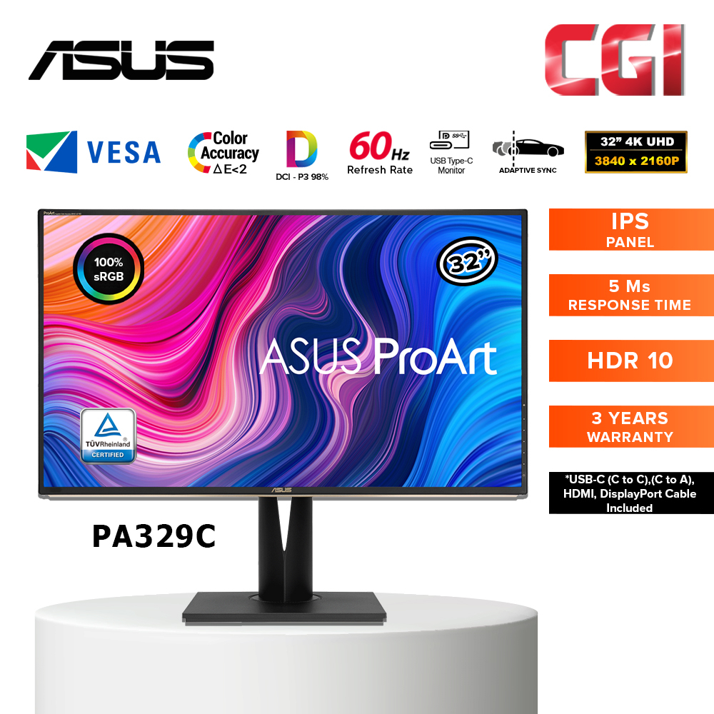 Asus ProArt Display 32" PA329C 4K HDR10 IPS 5ms Adaptive Sync 100